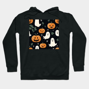 Ghost and pumpkins Halloween pattern Hoodie